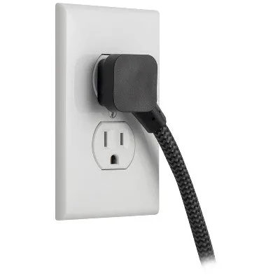 GE 12-Outlet Surge Protector 3540J Turtle 8' Braided Cord Black/Gray