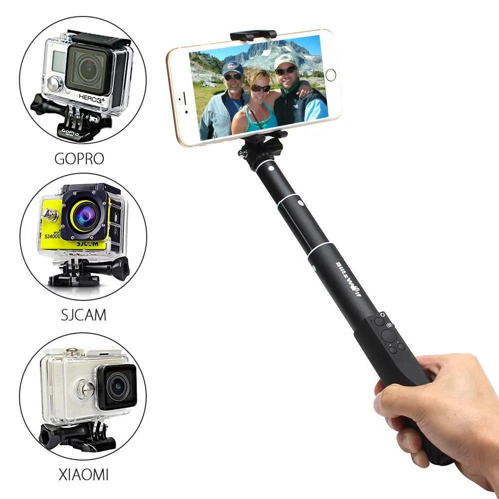 GOPRO/SMARTPHONE EXTENDABLE BLUETOOTH SELFIE STICK