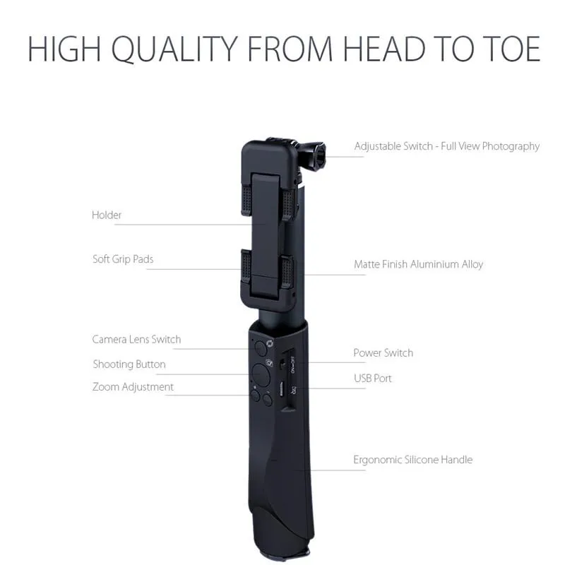 GOPRO/SMARTPHONE EXTENDABLE BLUETOOTH SELFIE STICK