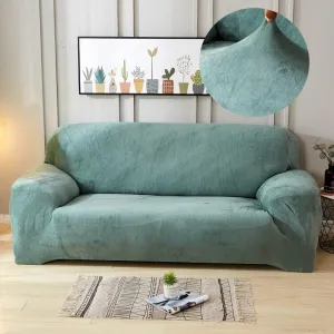 Green - Armchair and Sofa Stretch Velvet Covers - The Sofa Cover House