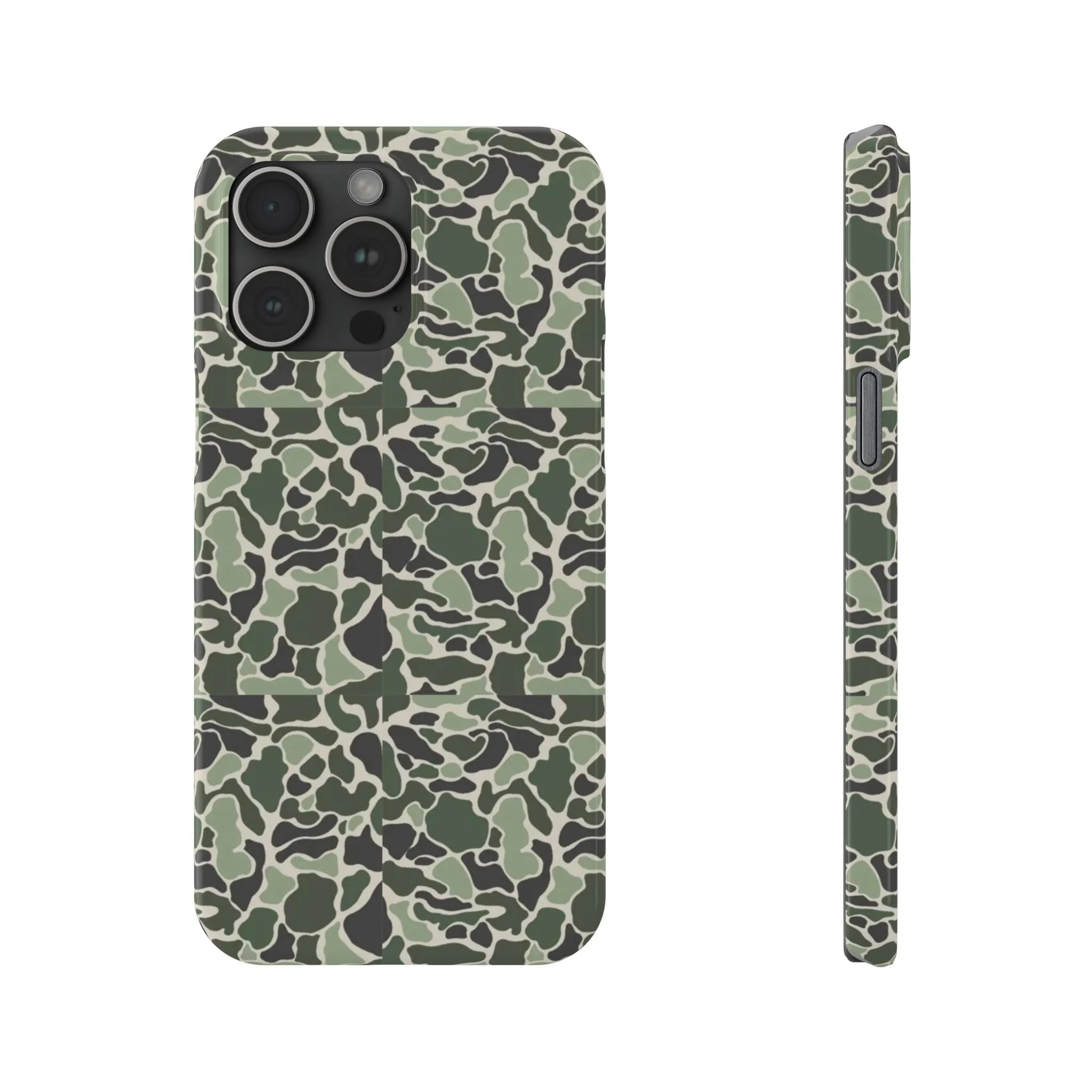 Green Old Skool Camo Slim IPhone Cases