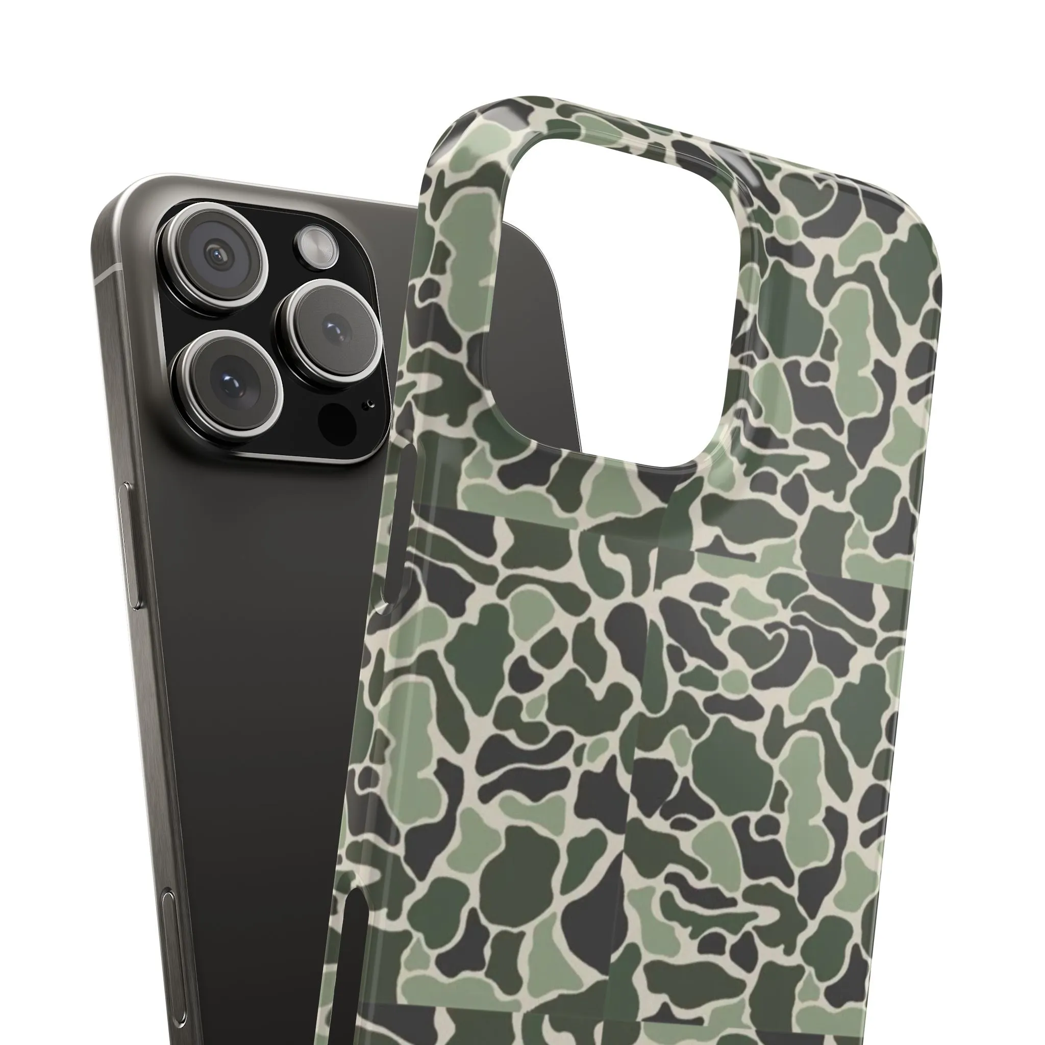 Green Old Skool Camo Slim IPhone Cases