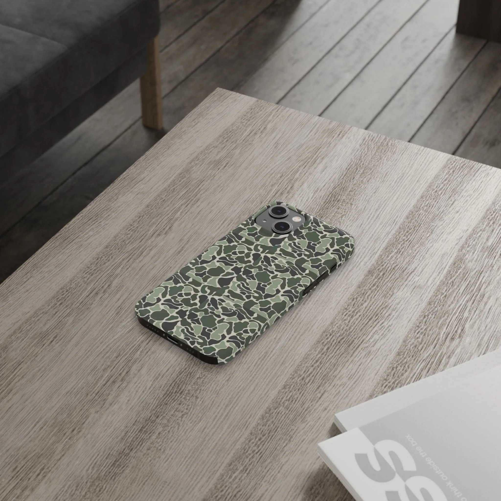 Green Old Skool Camo Slim IPhone Cases