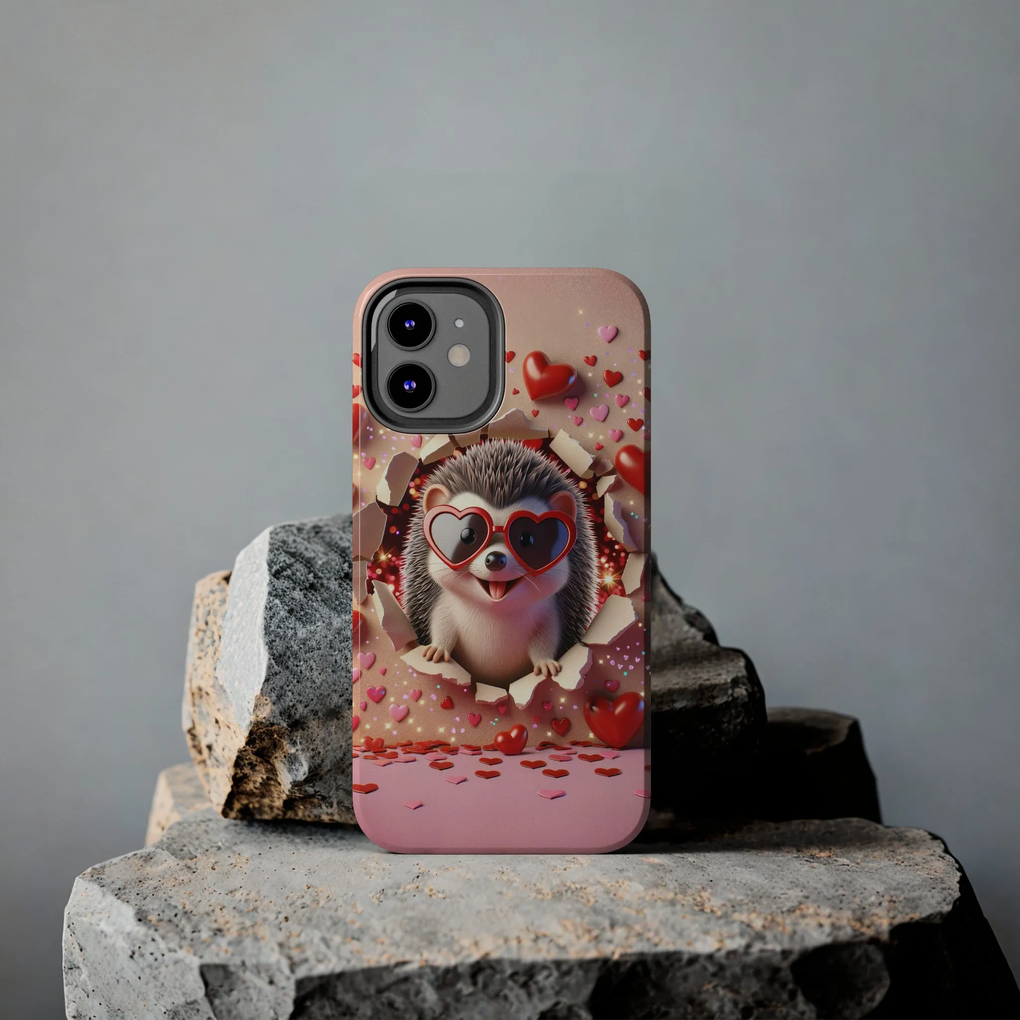 Hole in the wall Hedgehog Digital print Design Tough Phone Case compatible with a large variety of iPhone models, Gift, Phone Case