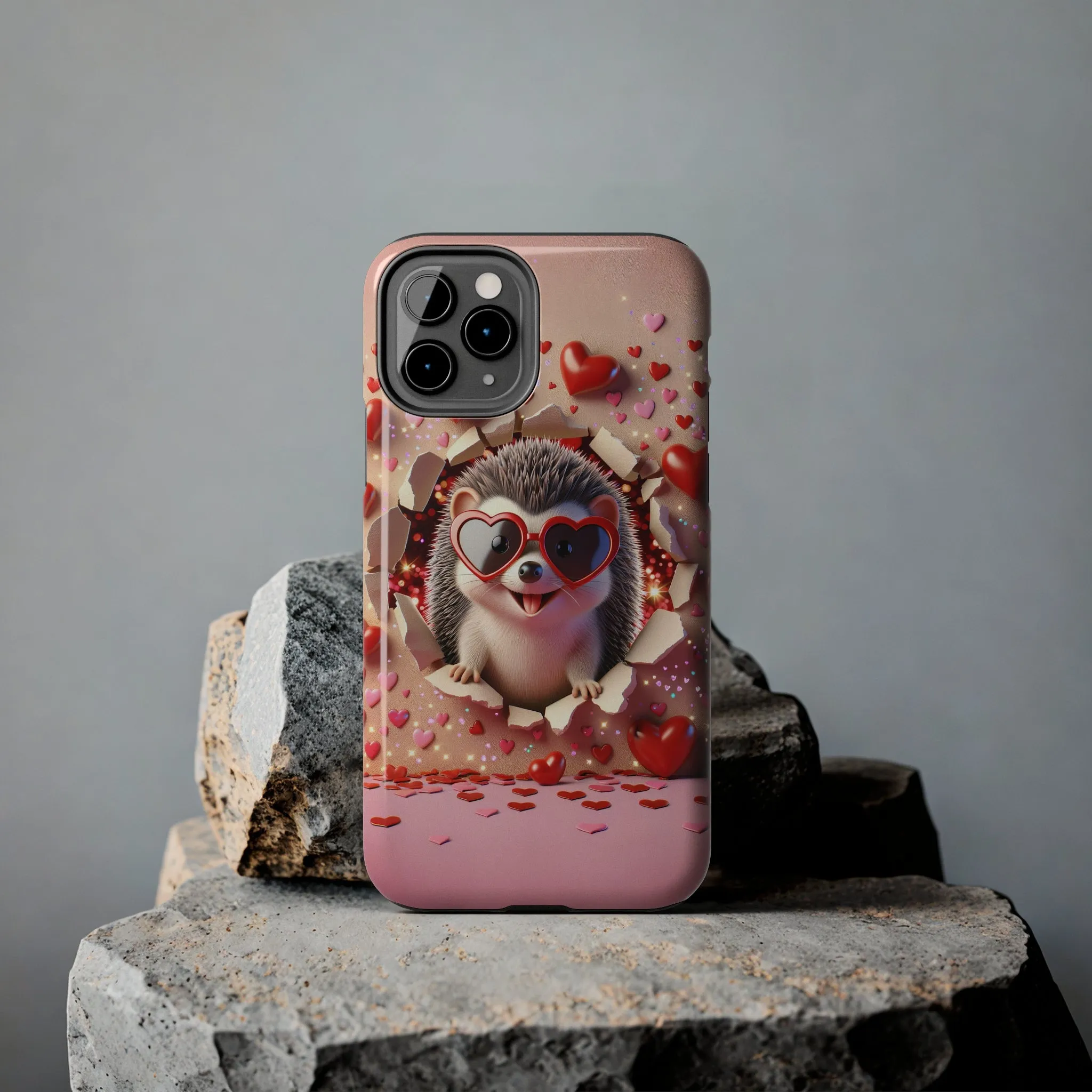 Hole in the wall Hedgehog Digital print Design Tough Phone Case compatible with a large variety of iPhone models, Gift, Phone Case