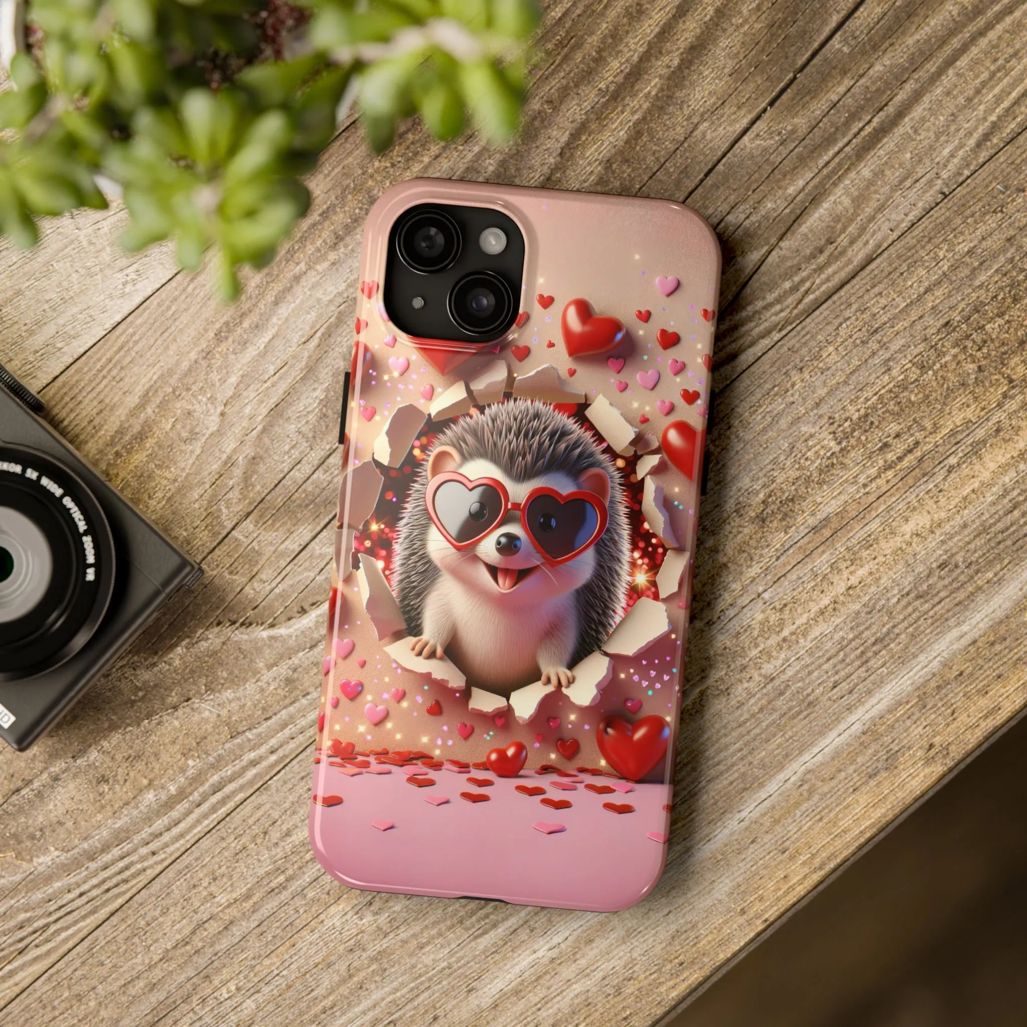 Hole in the wall Hedgehog Digital print Design Tough Phone Case compatible with a large variety of iPhone models, Gift, Phone Case