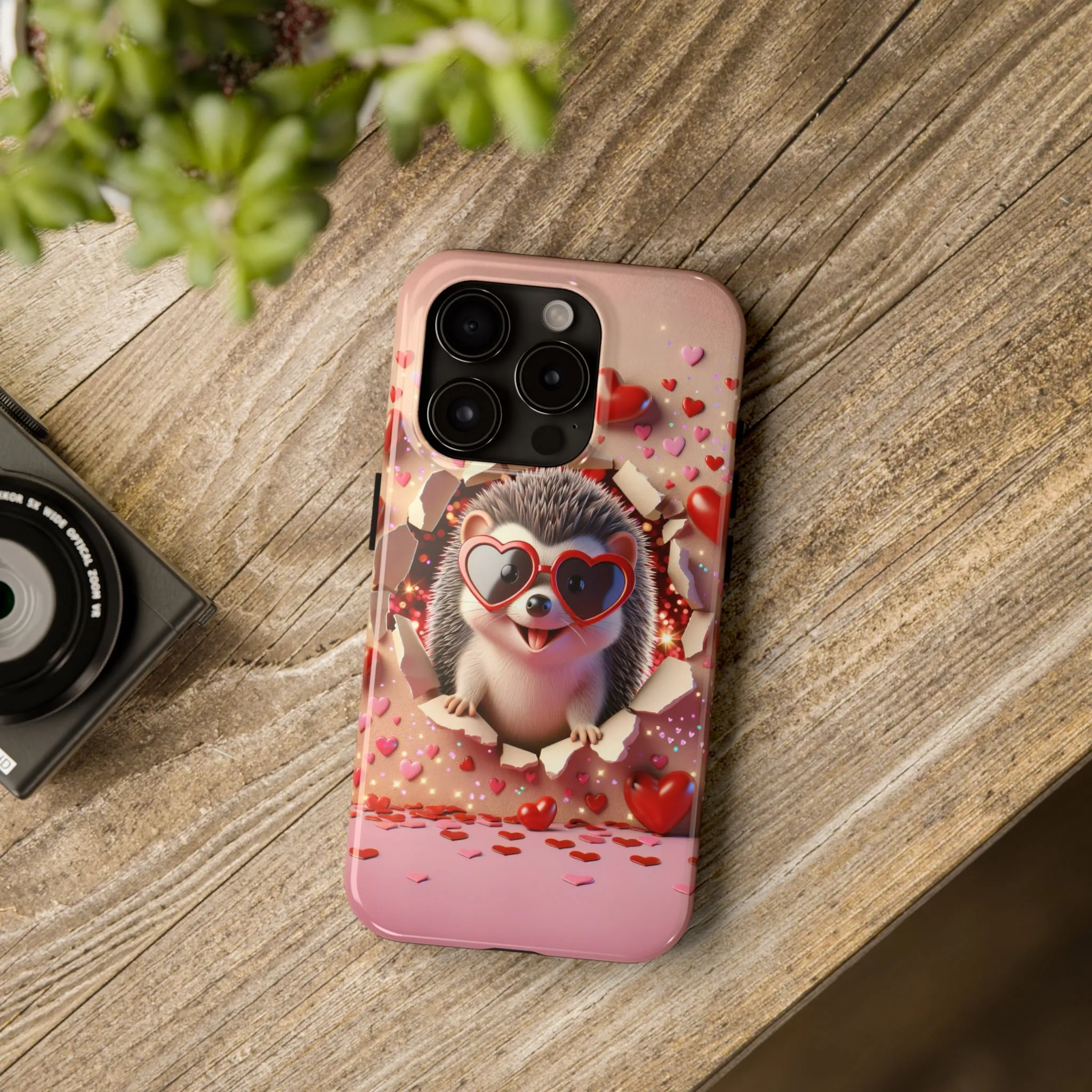 Hole in the wall Hedgehog Digital print Design Tough Phone Case compatible with a large variety of iPhone models, Gift, Phone Case