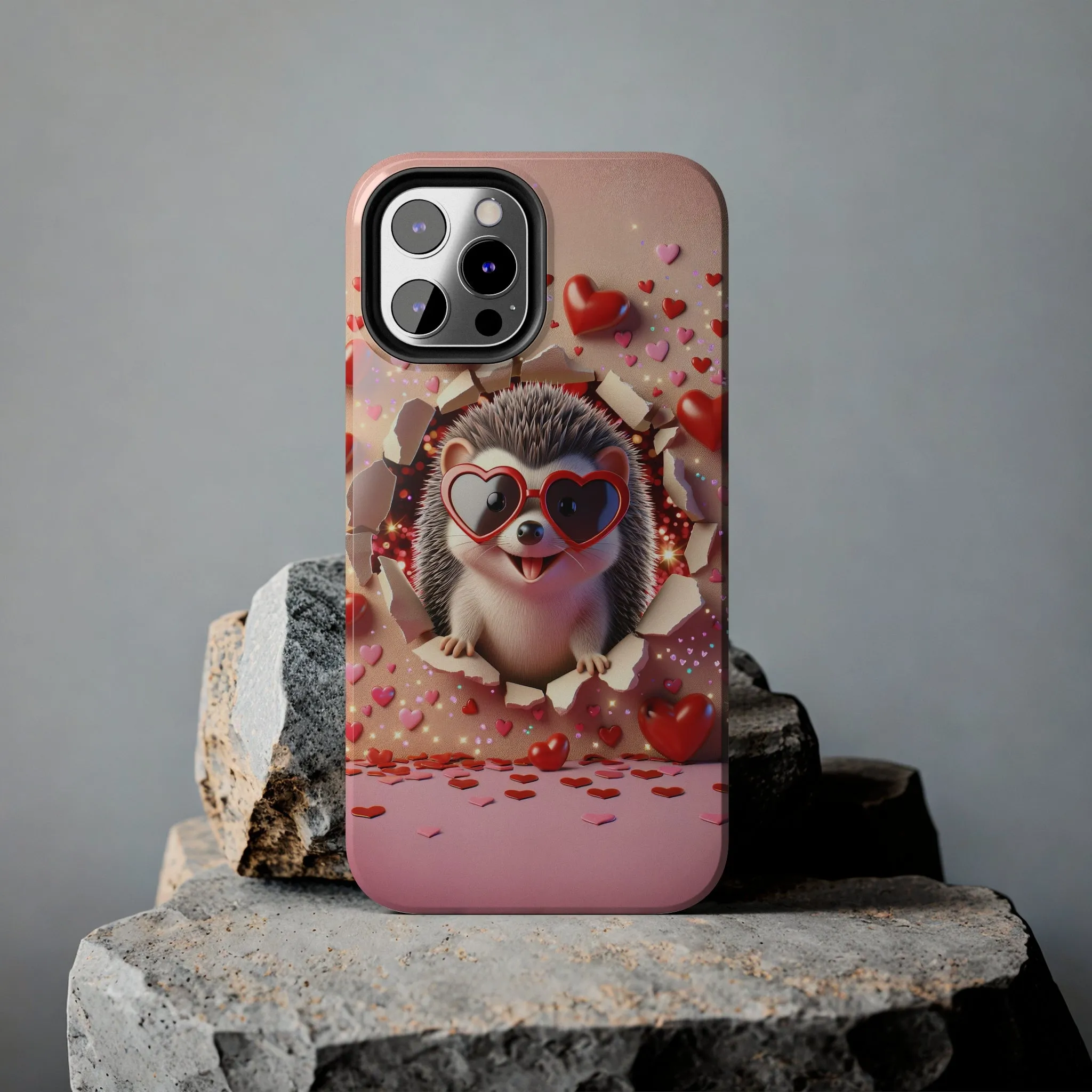 Hole in the wall Hedgehog Digital print Design Tough Phone Case compatible with a large variety of iPhone models, Gift, Phone Case