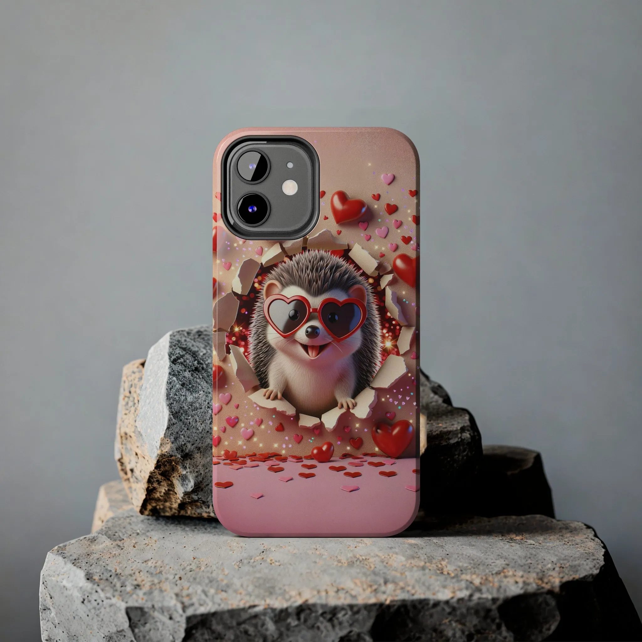 Hole in the wall Hedgehog Digital print Design Tough Phone Case compatible with a large variety of iPhone models, Gift, Phone Case