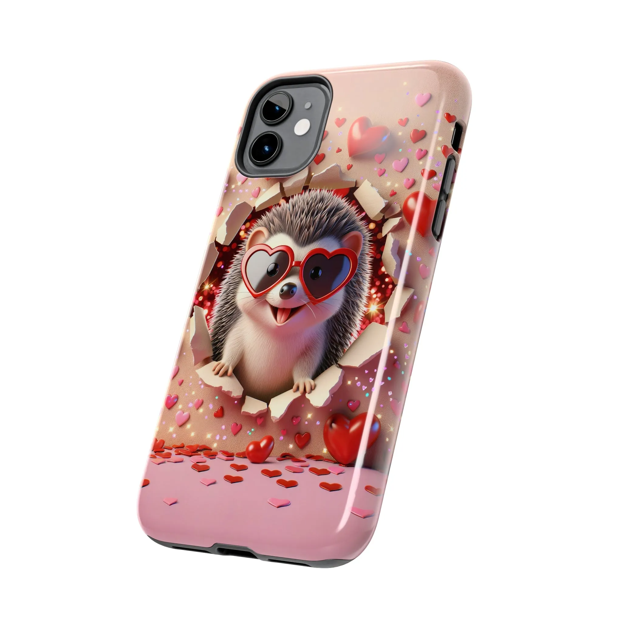 Hole in the wall Hedgehog Digital print Design Tough Phone Case compatible with a large variety of iPhone models, Gift, Phone Case