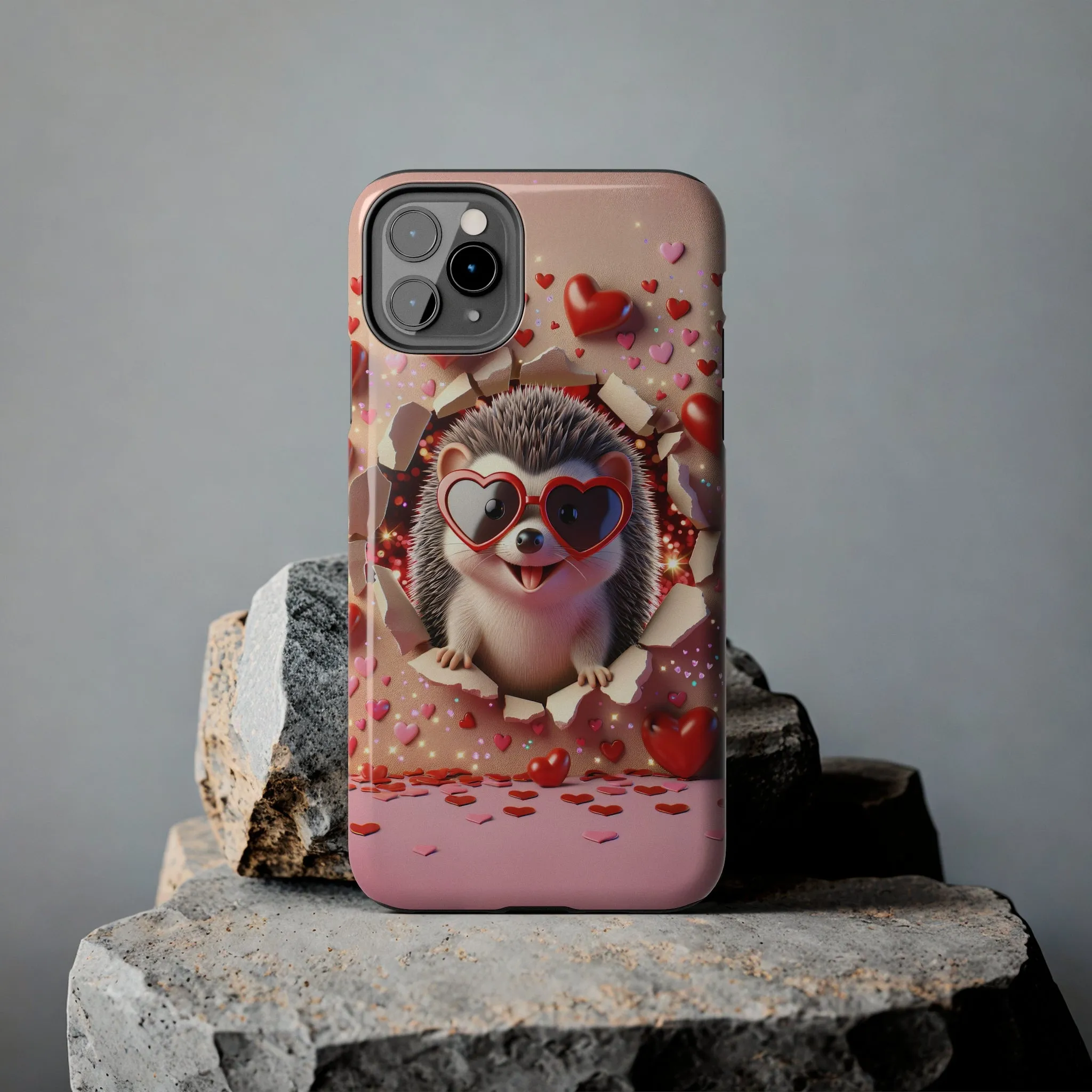 Hole in the wall Hedgehog Digital print Design Tough Phone Case compatible with a large variety of iPhone models, Gift, Phone Case