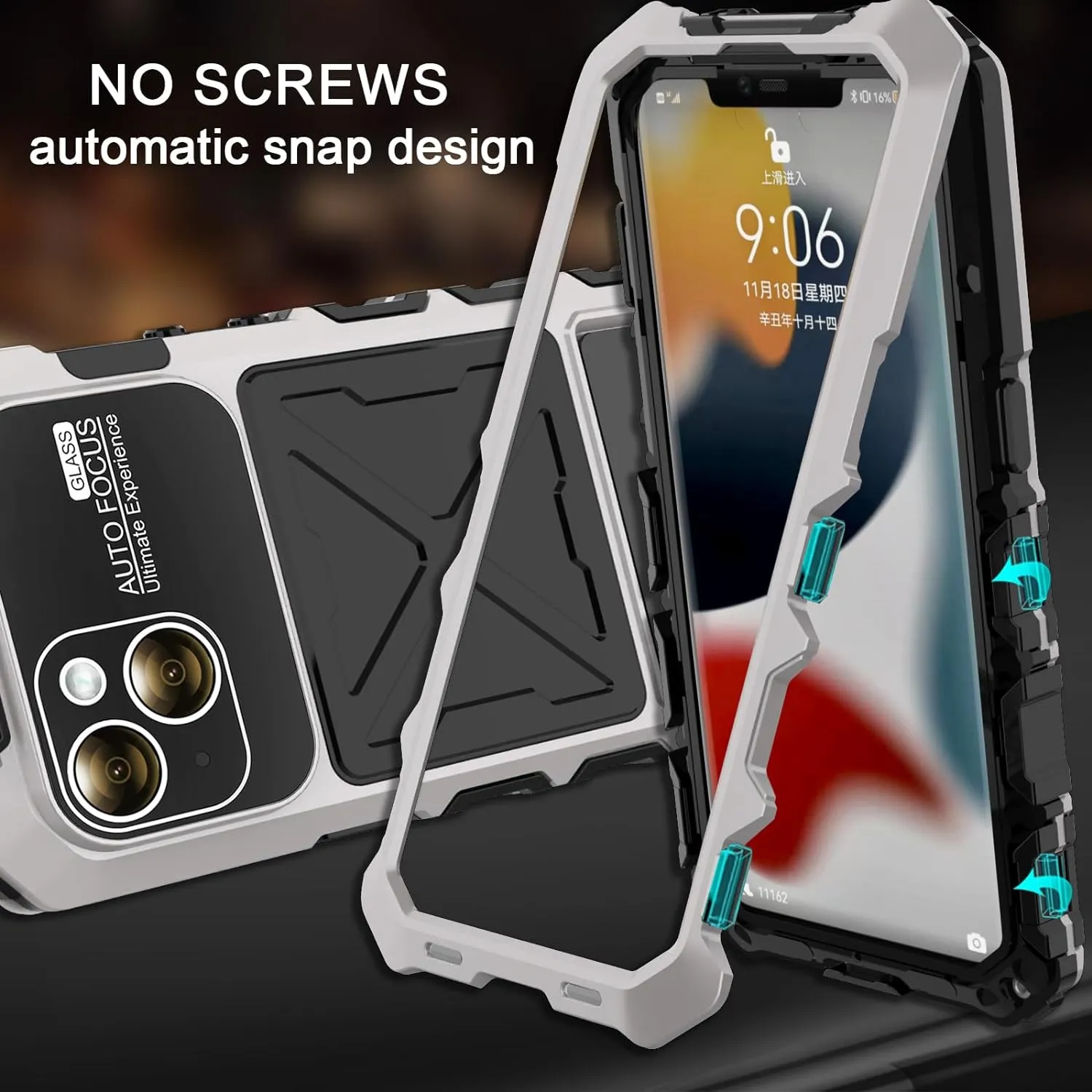 iPhone 15 Case Heavy Duty Metal Aluminium Bumper Built Durable Phone Cases