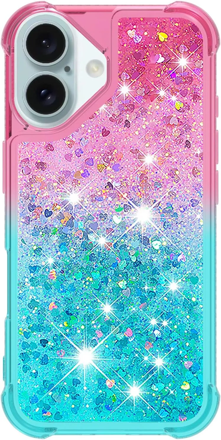 iPhone 16 Glitter Liquid Cute Protective Bumper Soft TPU Case