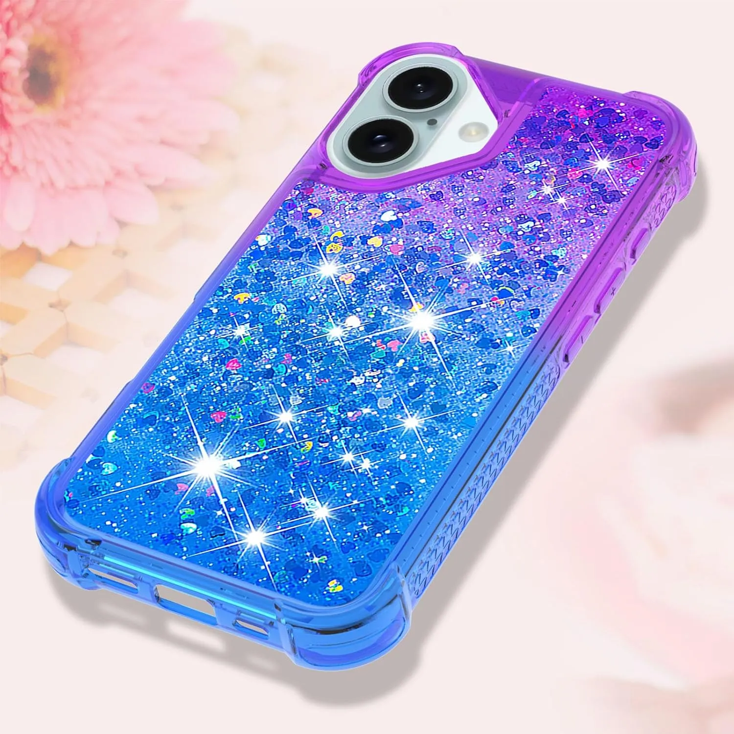 iPhone 16 Glitter Liquid Cute Protective Bumper Soft TPU Case