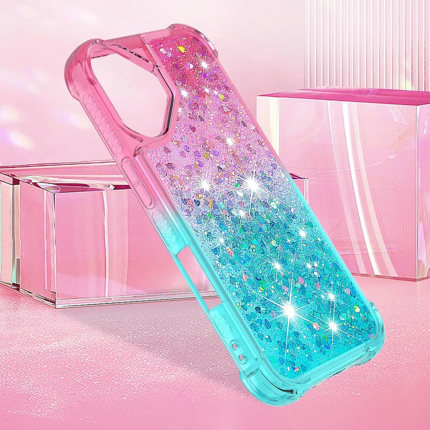 iPhone 16 Glitter Liquid Cute Protective Bumper Soft TPU Case