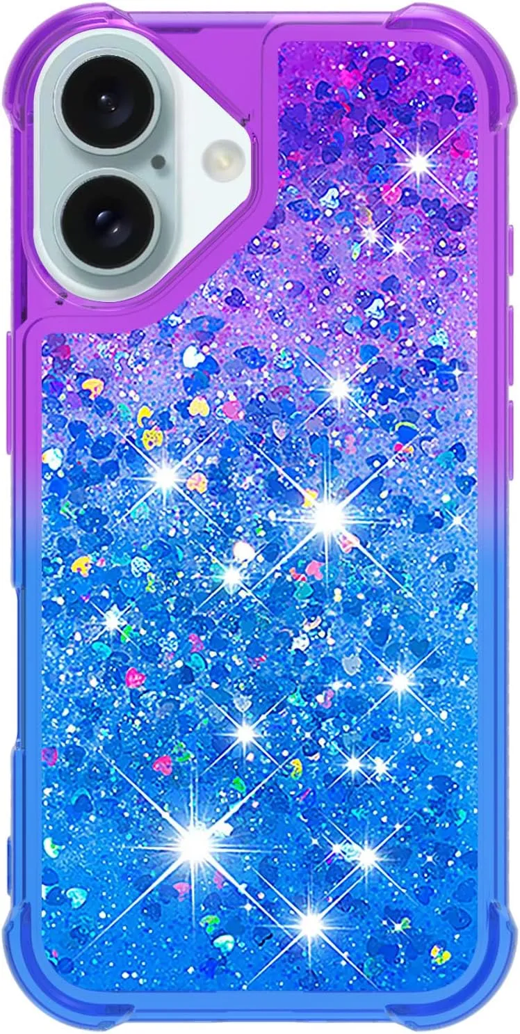 iPhone 16 Glitter Liquid Cute Protective Bumper Soft TPU Case