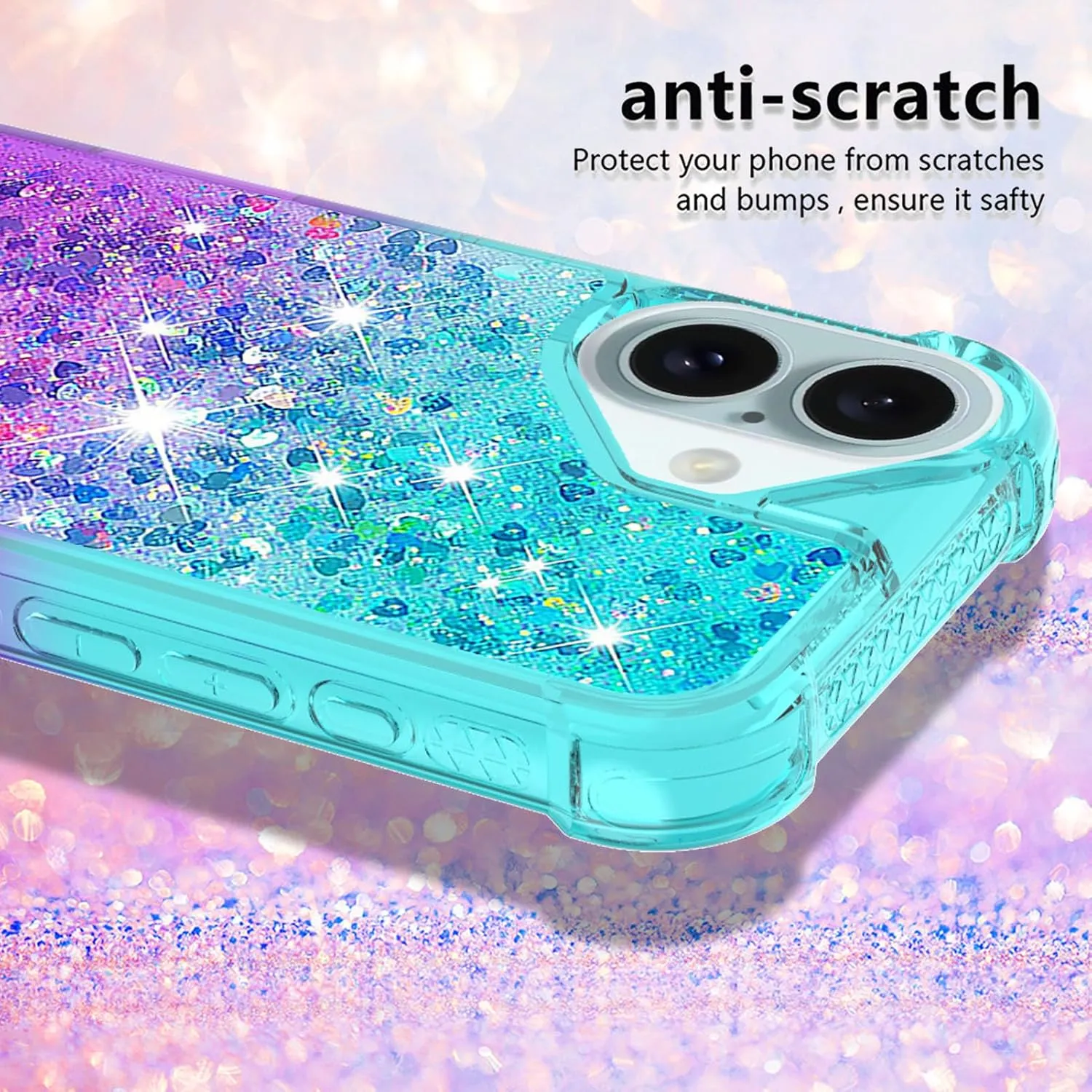 iPhone 16 Glitter Liquid Cute Protective Bumper Soft TPU Case