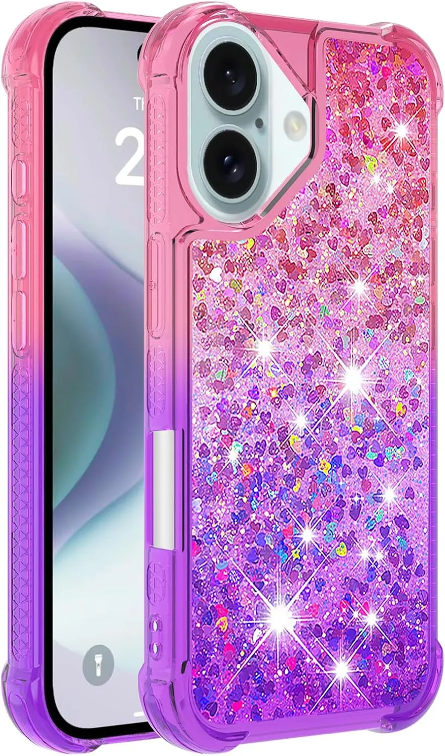 iPhone 16 Glitter Liquid Cute Protective Bumper Soft TPU Case