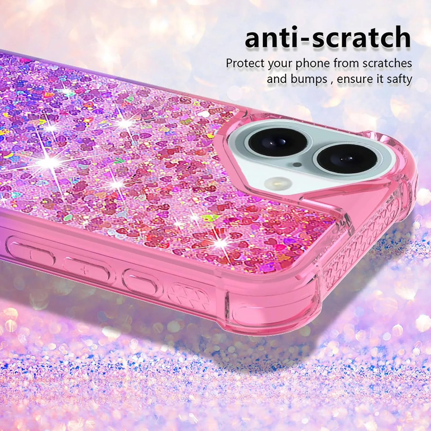 iPhone 16 Glitter Liquid Cute Protective Bumper Soft TPU Case