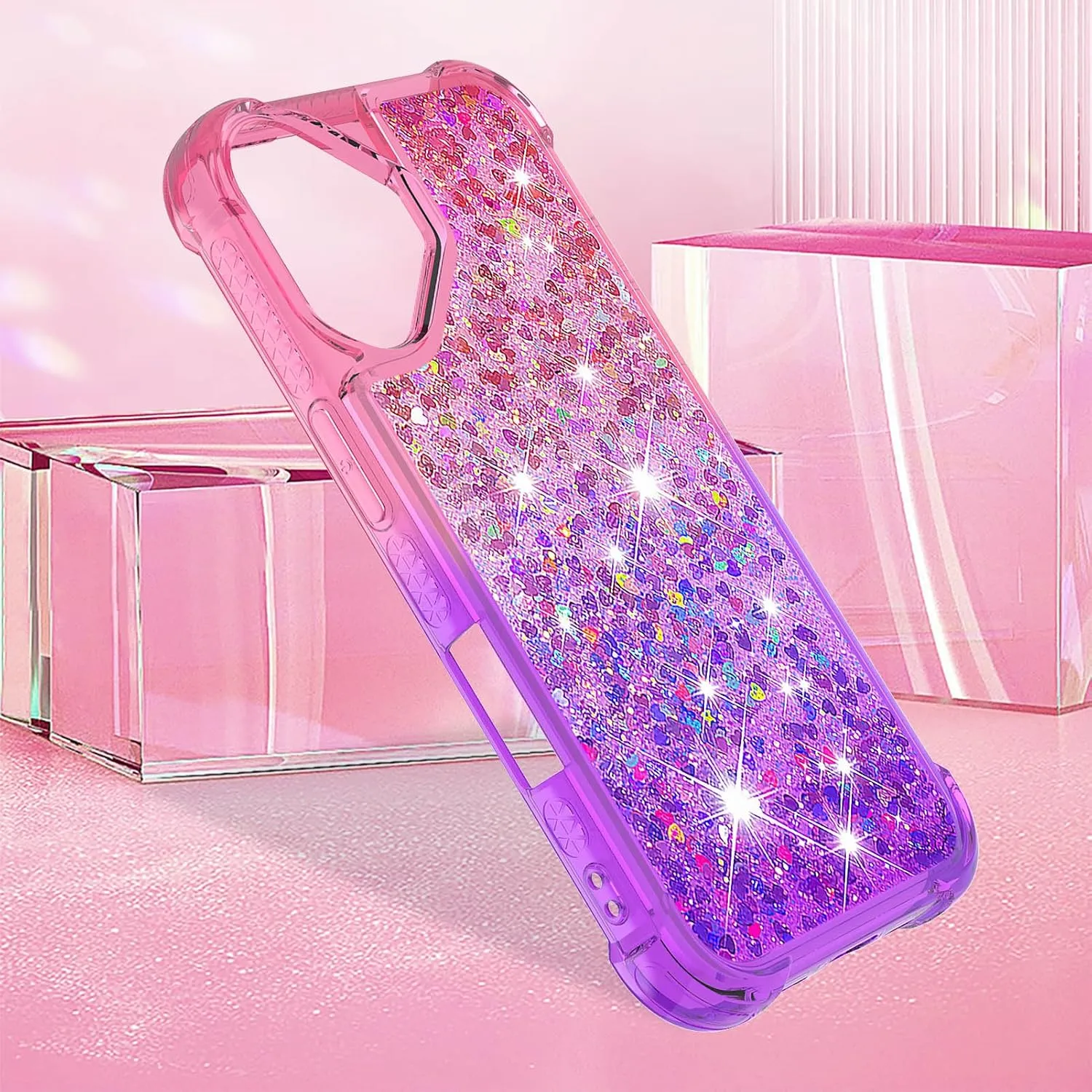 iPhone 16 Glitter Liquid Cute Protective Bumper Soft TPU Case