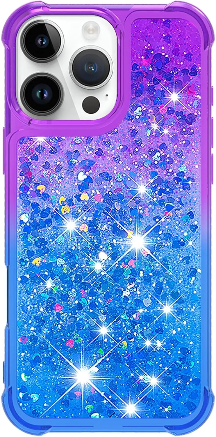 iPhone 16 Pro Max Glitter Liquid Cute Clear Phone Case