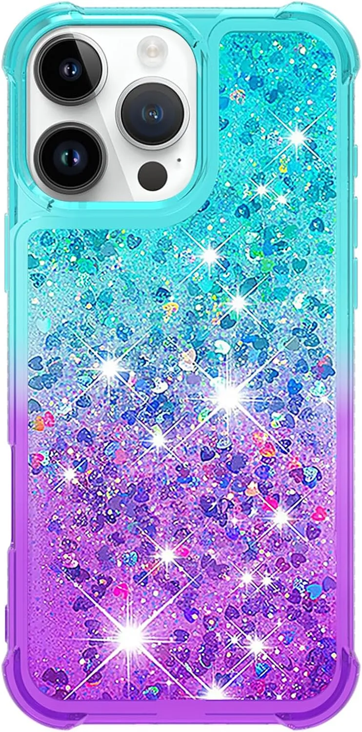 iPhone 16 Pro Max Glitter Liquid Cute Clear Phone Case