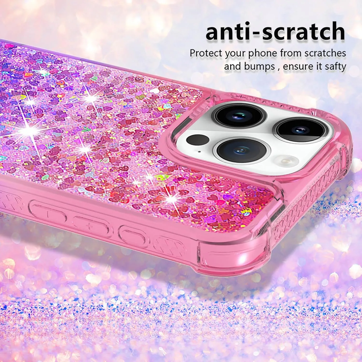 iPhone 16 Pro Max Glitter Liquid Cute Clear Phone Case