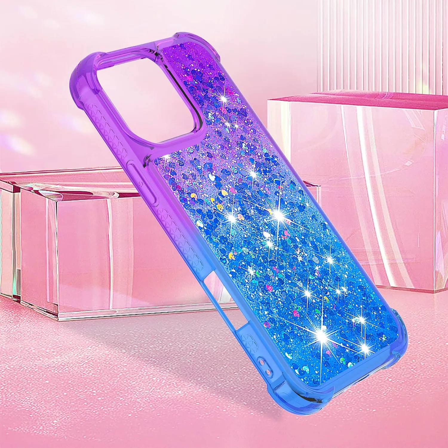 iPhone 16 Pro Max Glitter Liquid Cute Clear Phone Case