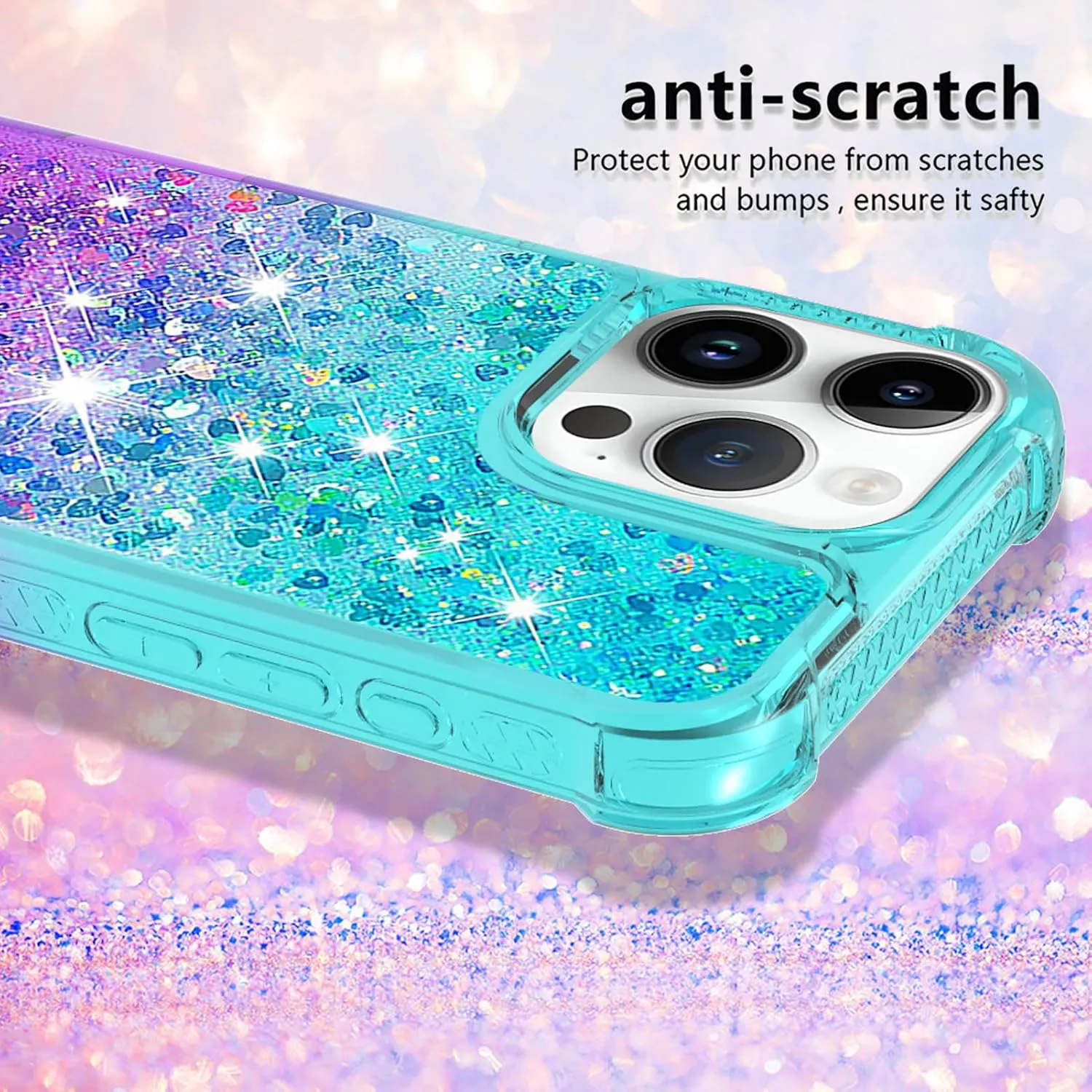 iPhone 16 Pro Max Glitter Liquid Cute Clear Phone Case