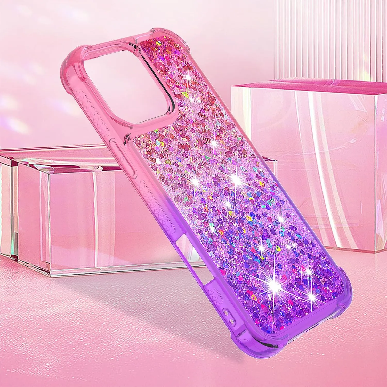 iPhone 16 Pro Max Glitter Liquid Cute Clear Phone Case