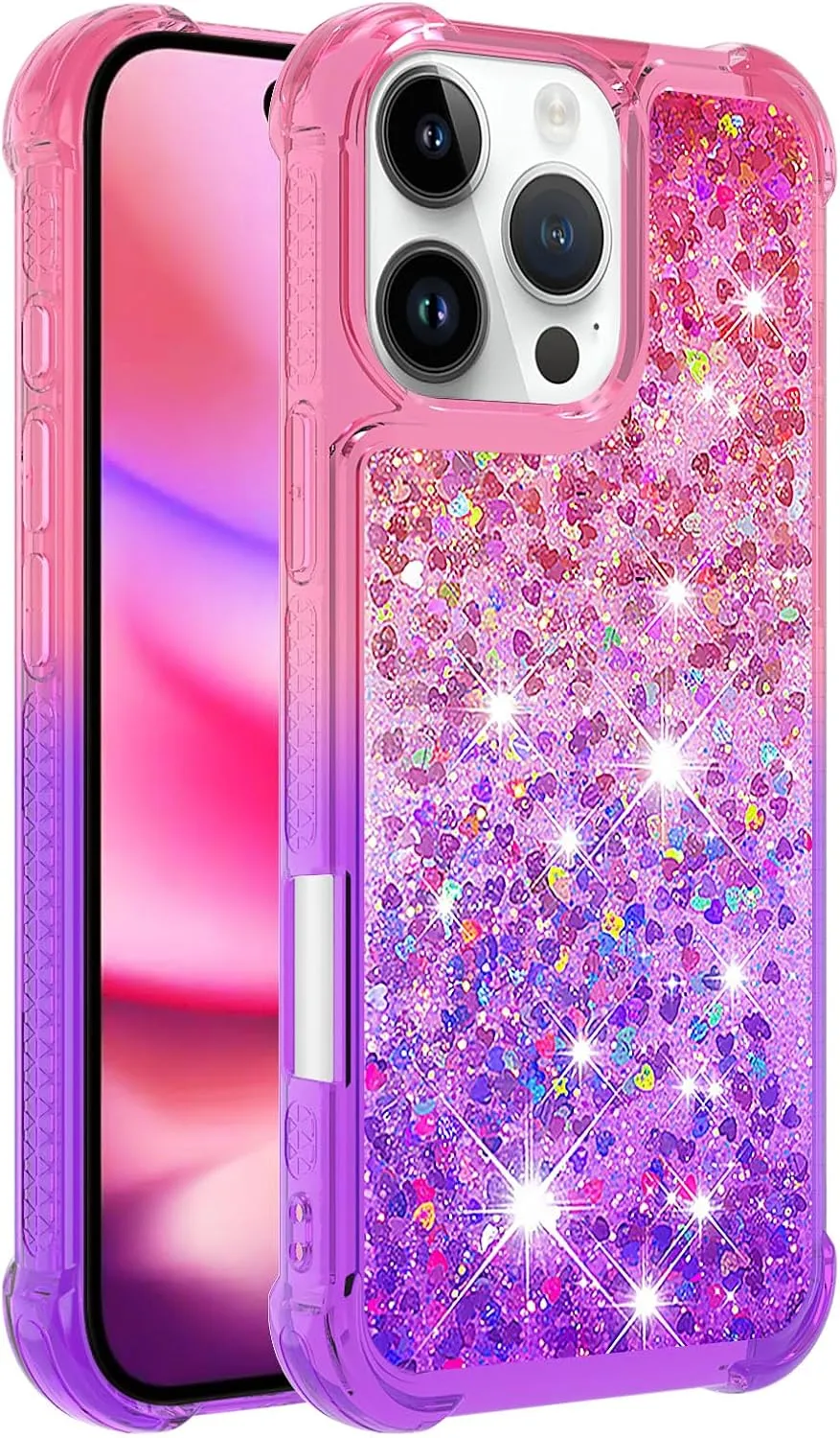 iPhone 16 Pro Max Glitter Liquid Cute Clear Phone Case