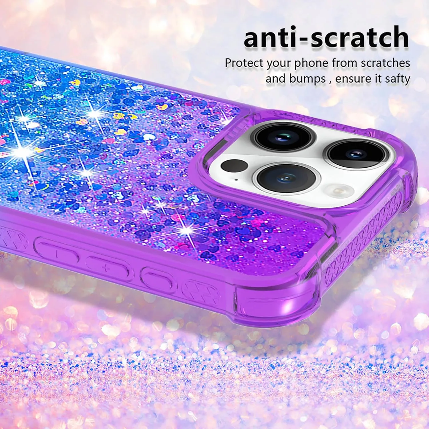 iPhone 16 Pro Max Glitter Liquid Cute Clear Phone Case