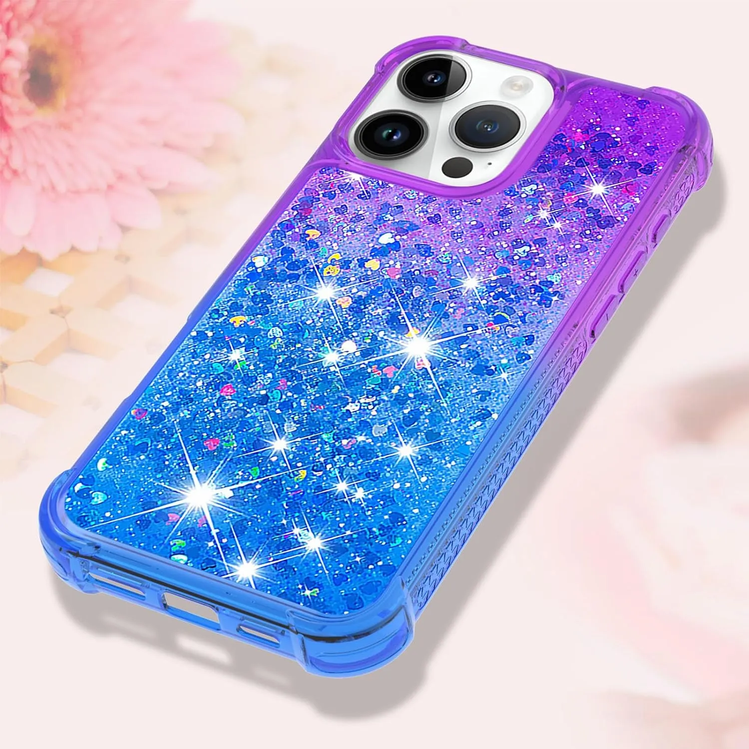 iPhone 16 Pro Max Glitter Liquid Cute Clear Phone Case