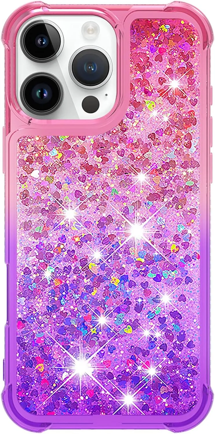 iPhone 16 Pro Max Glitter Liquid Cute Clear Phone Case