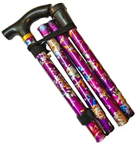 Ladies Walking Stick, Easy Adjustable Height Folding Extendable Walking Cane.