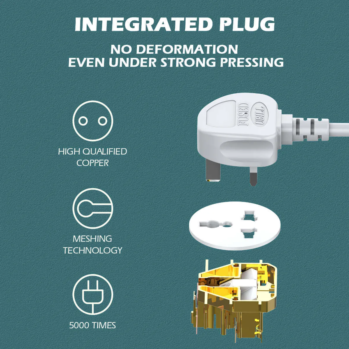 LDNIO 3 AC Outlets 4 USB Power Strip SC3416