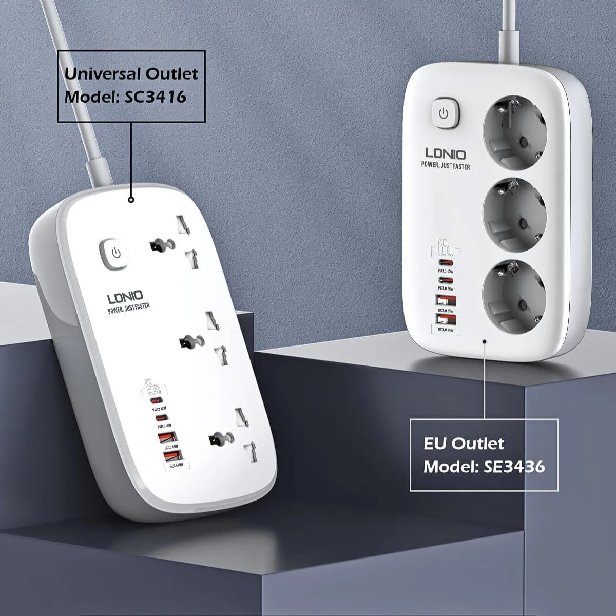 LDNIO 3 AC Outlets 4 USB Power Strip SC3416