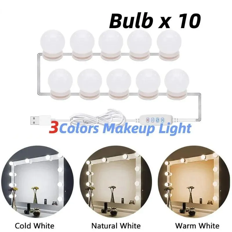 LED Vanity Light Bulbs: Hollywood Glamour USB Dimmable Lighting