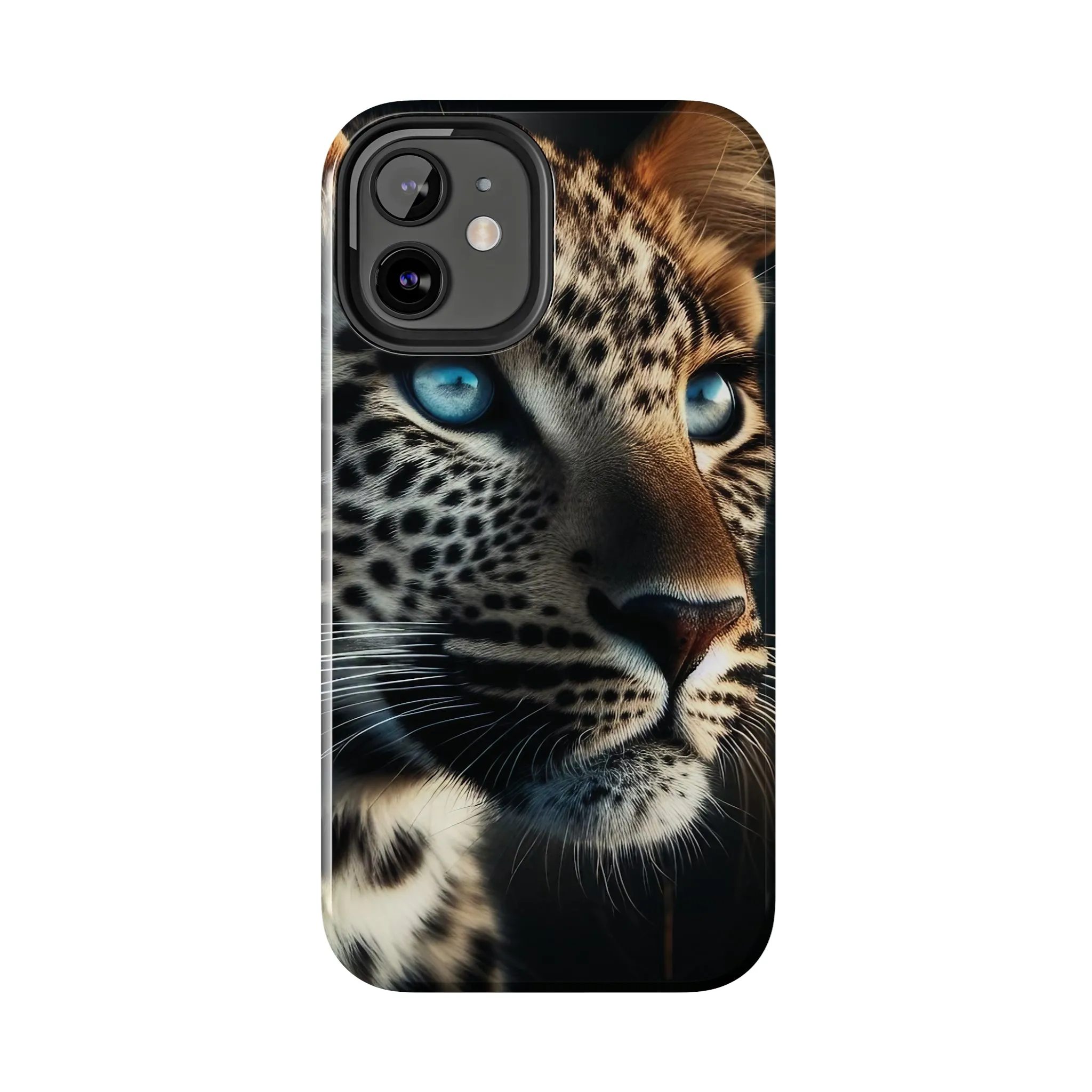 Leopard with blue eyes Design, Colorful Artistic Phone Protector, Durable and Stylish Case for iPhone Series, Protective Case for iPhone Models, Tough iPhone Case