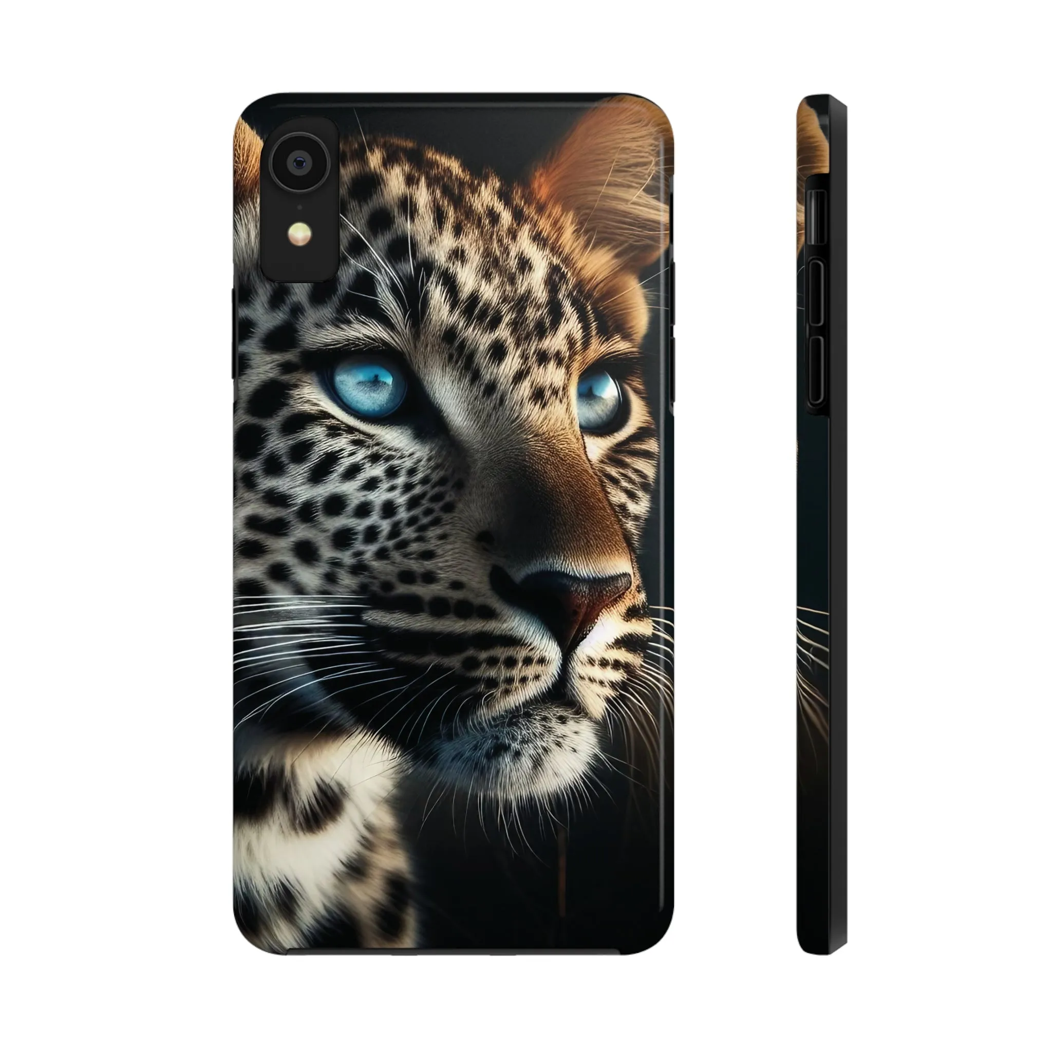 Leopard with blue eyes Design, Colorful Artistic Phone Protector, Durable and Stylish Case for iPhone Series, Protective Case for iPhone Models, Tough iPhone Case