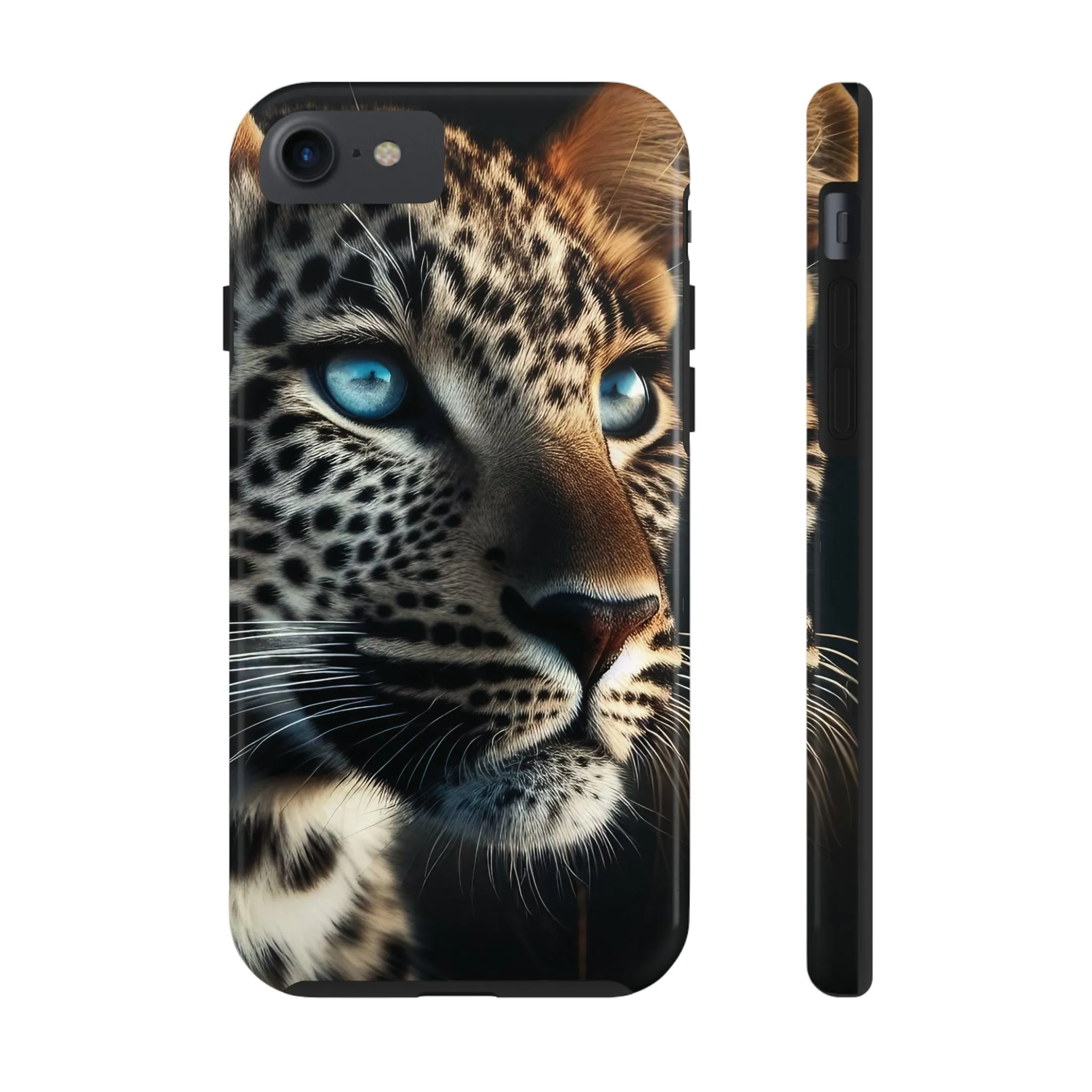 Leopard with blue eyes Design, Colorful Artistic Phone Protector, Durable and Stylish Case for iPhone Series, Protective Case for iPhone Models, Tough iPhone Case