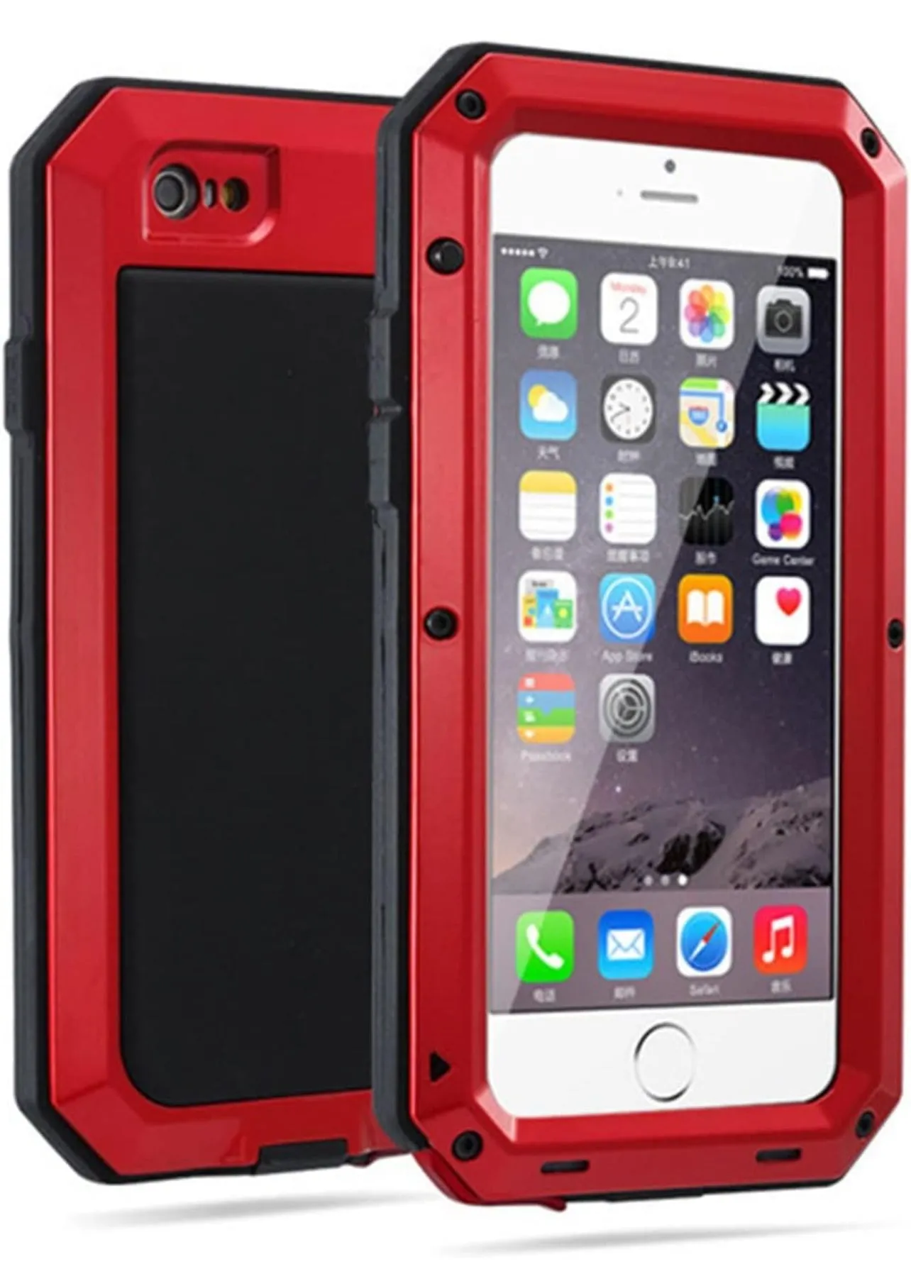 Luxury Doom Armor Life Shock Dropproof Shockproof Metal Aluminum 13 PROMAX RED