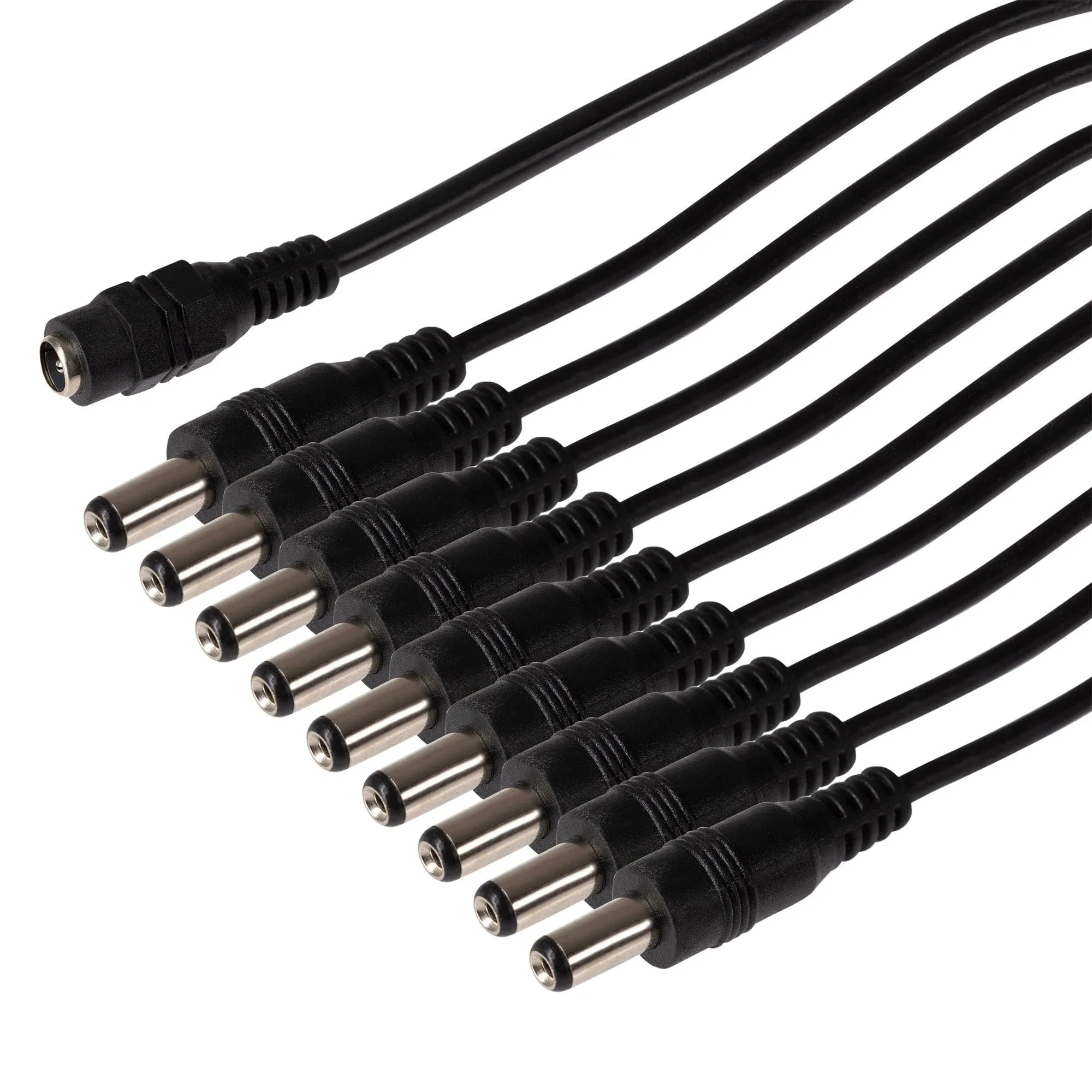 Maplin 9 Way Power Splitter Cable DC 1x Female 9x Male 5.5 x 2.1mm for CCTV - Black