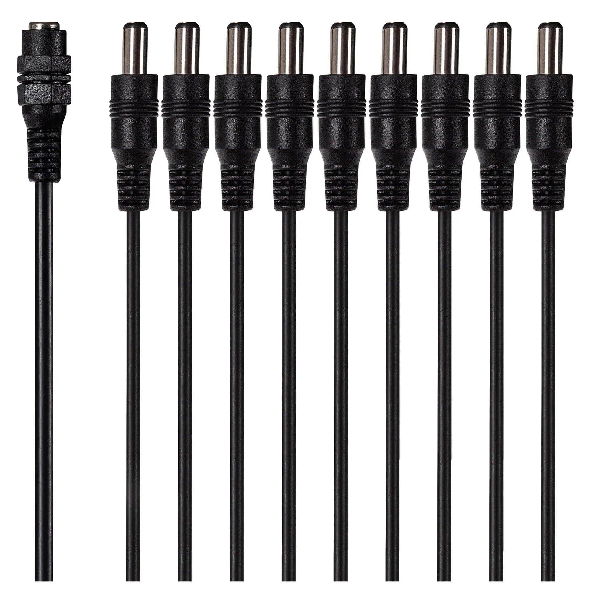 Maplin 9 Way Power Splitter Cable DC 1x Female 9x Male 5.5 x 2.1mm for CCTV - Black