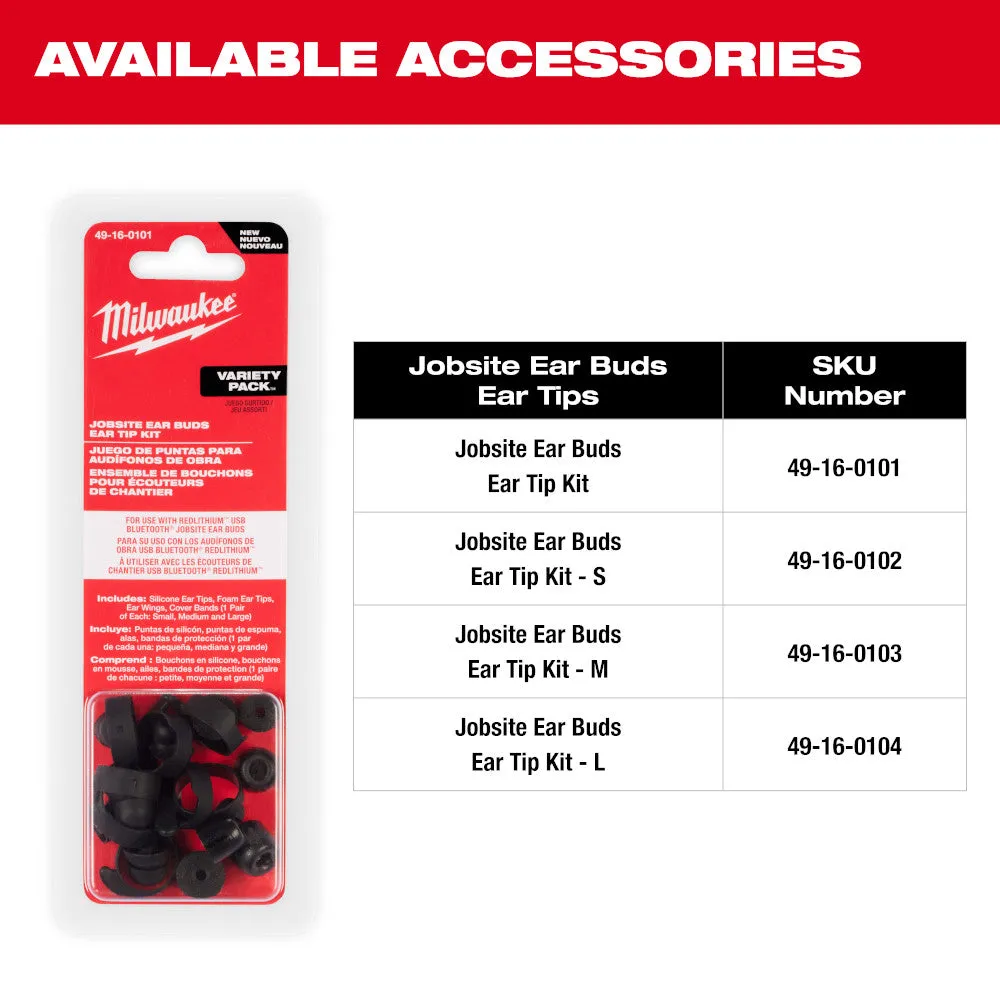 Milwaukee 2191-21FL USB Cordless Jobsite Ear Buds w/ 1100L Flashlight