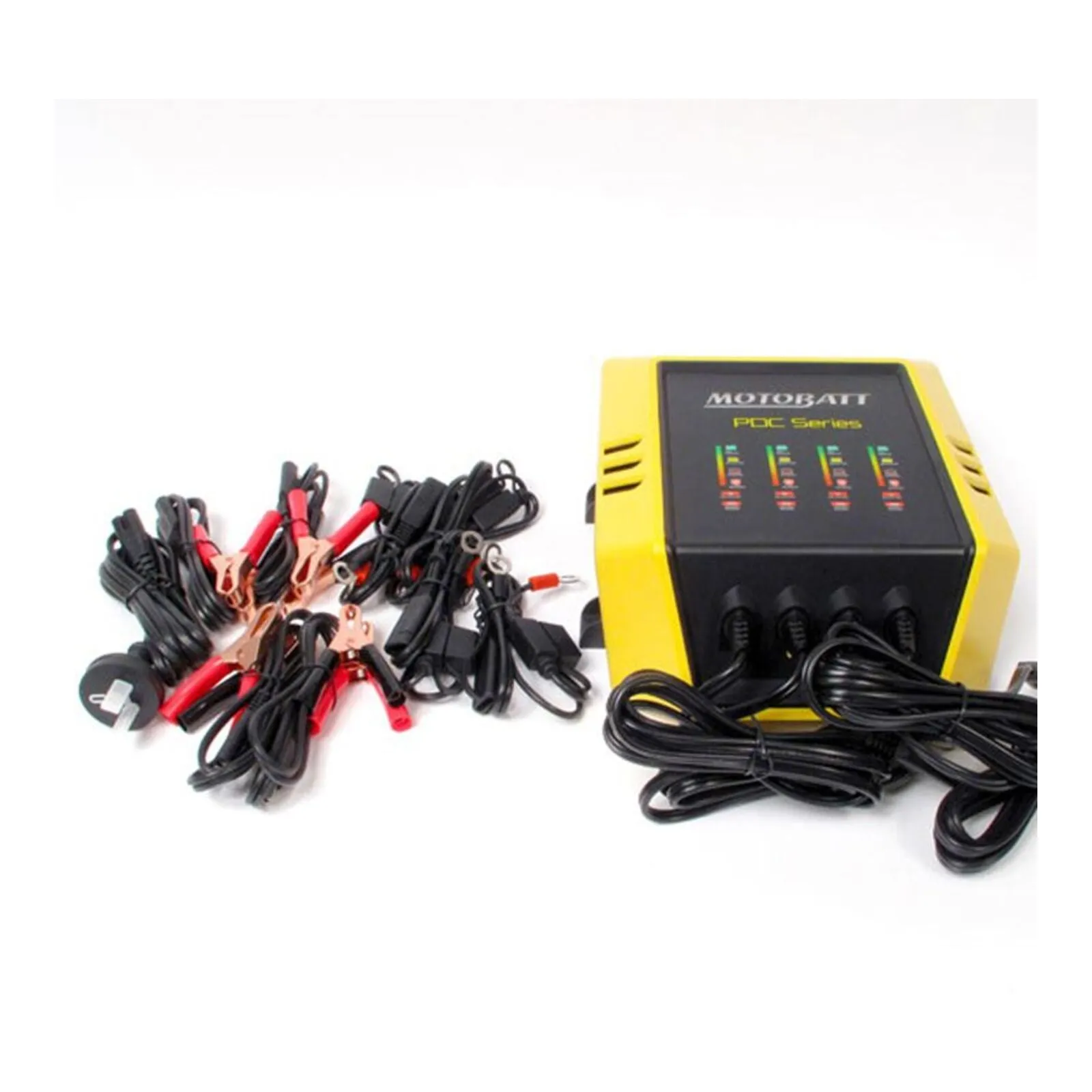 Motobatt Charger Quad Bank 12v 2.0A suits Conventional, AGM & GEL Batteries