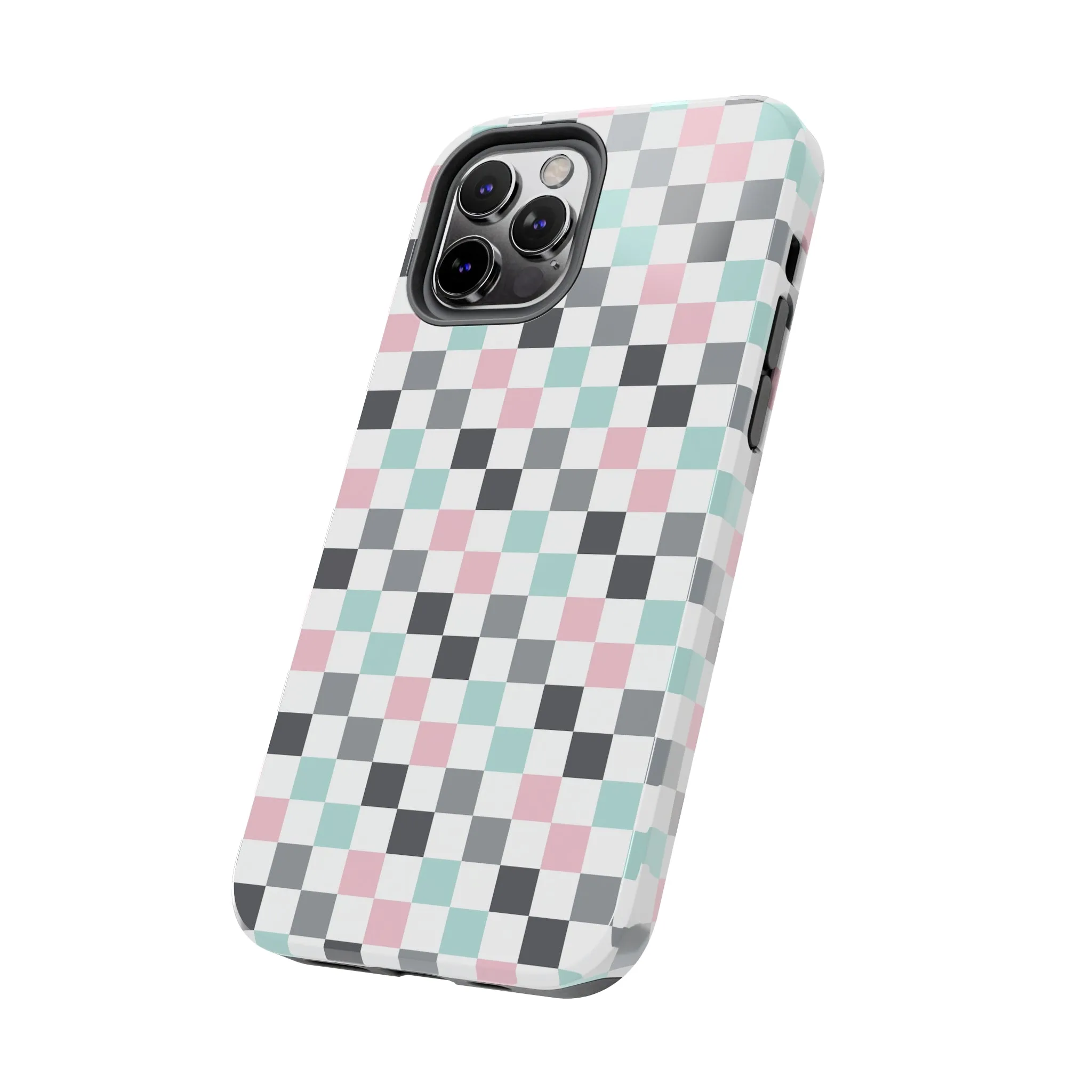 Multicolor Checkerboard print design Tough Phone Case compatible with a large variety of iphone models