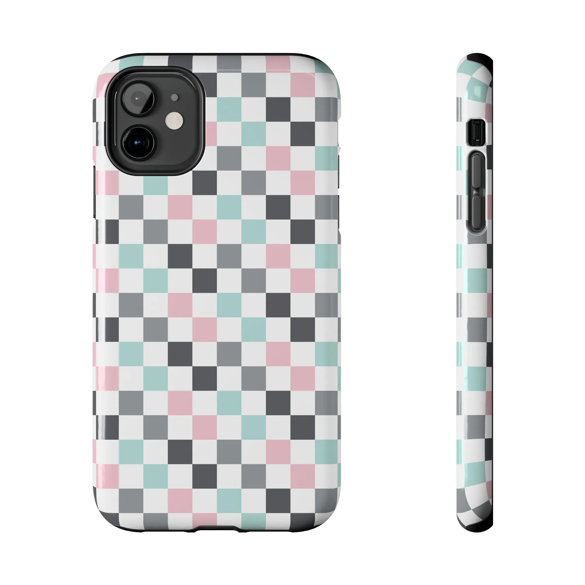 Multicolor Checkerboard print design Tough Phone Case compatible with a large variety of iphone models