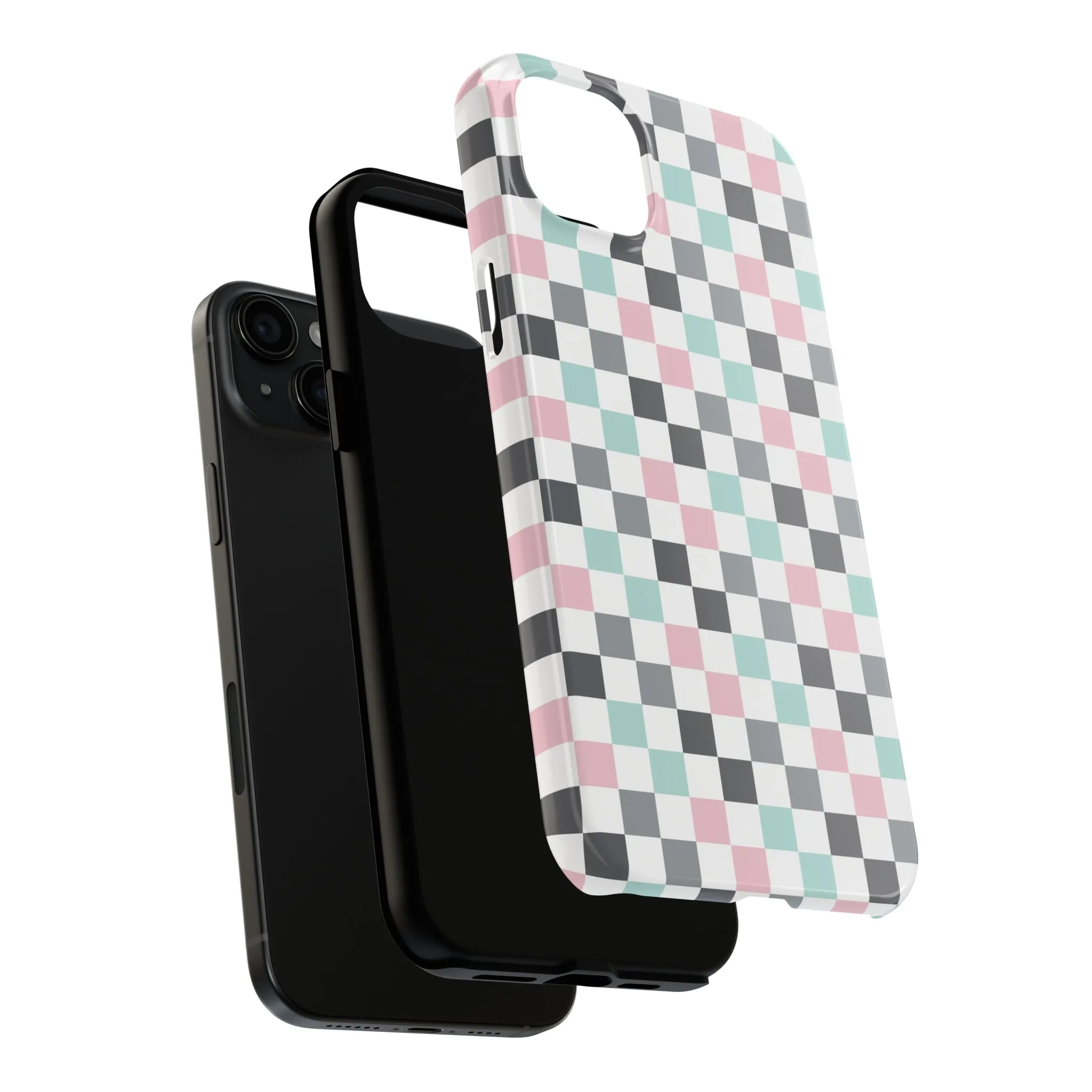 Multicolor Checkerboard print design Tough Phone Case compatible with a large variety of iphone models