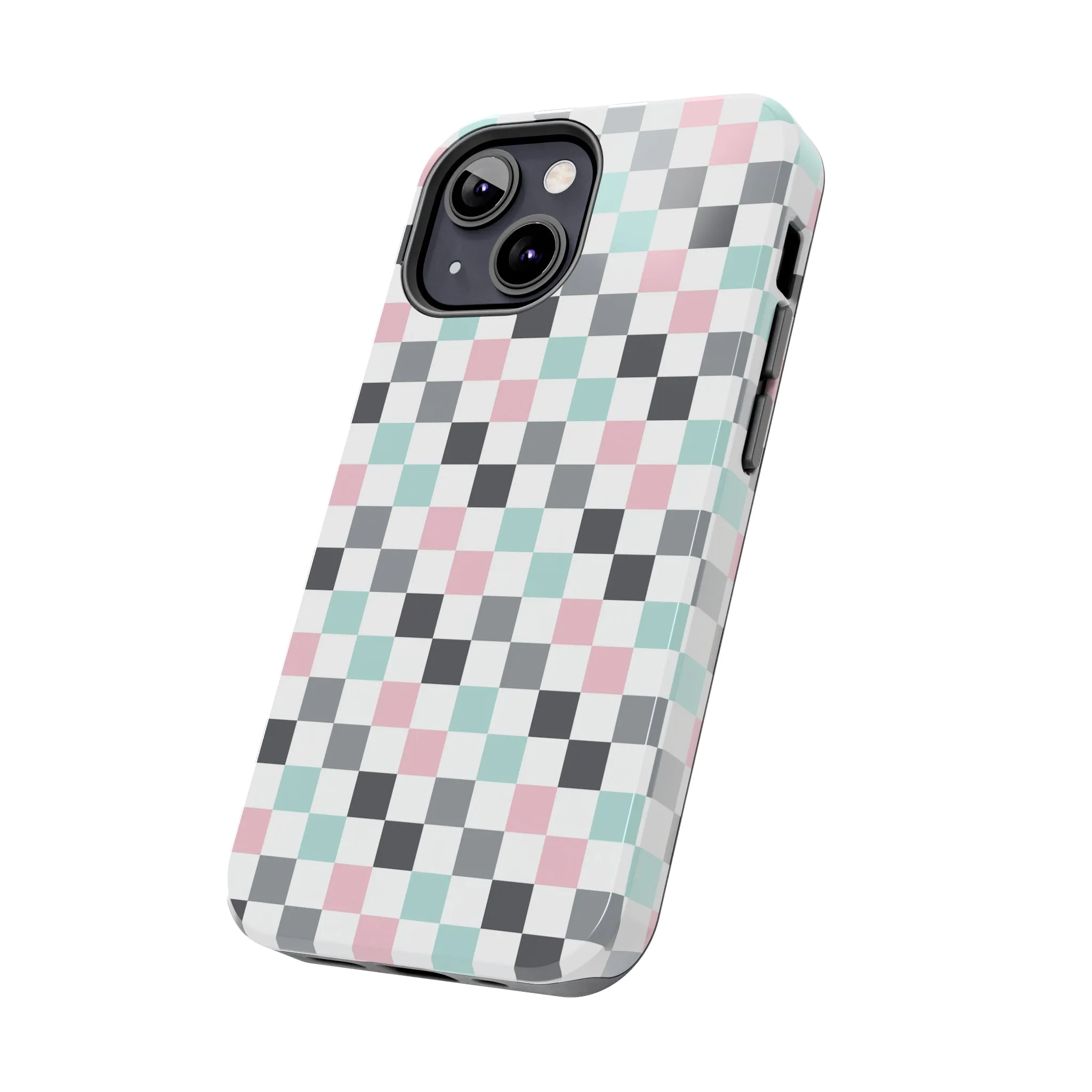 Multicolor Checkerboard print design Tough Phone Case compatible with a large variety of iphone models